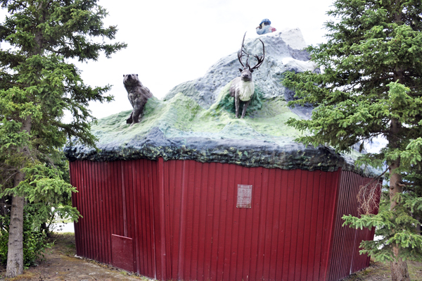 The Muffin Monument at Haines Junction